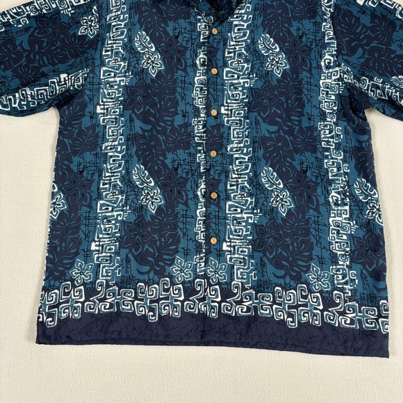 Extreme Gear Island Tropics Short Sleeve Hawaiian Blue & White Shirt size L - Picture 5 of 11